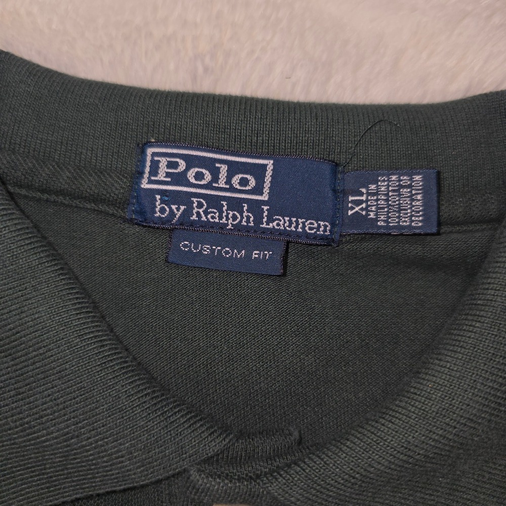 Polo Ralph Lauren Rugby Shirt Mens XL Green Excellent Big Pony Long Sleeve - Picture 2 of 13